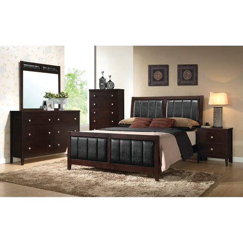 Carlton Cappuccino and Black Upholstered Bed