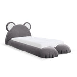 Cuddle Bear Kids Upholstered Bed In Velvet