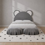 Cuddle Bear Kids Upholstered Bed In Velvet