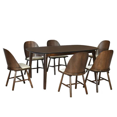 Wooden Rounded 4 Seater Dining Set (604)