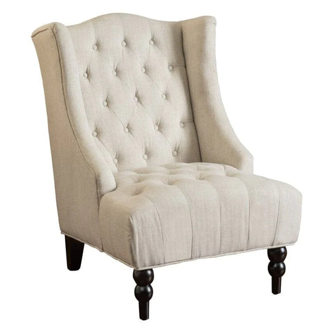 Full Back Lounge Chair Wide Tufted Wingback Chair