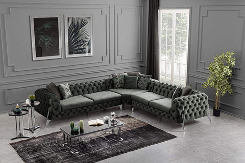 Designer Sofa Set:- Liberty L Shape Fabric 6 Seater Luxury Furniture Sofa Set