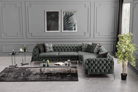 Designer Sofa Set:- Liberty L Shape Fabric 6 Seater Luxury Furniture Sofa Set