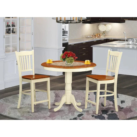 Person Counter Height Rubberwood Solid Wood Dining Set