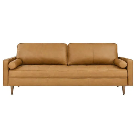 Valour Genuine Top Grain Cognac Leather Sofa