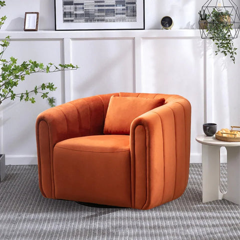 Ebello Oversize Velvet Swivel Accent Chair