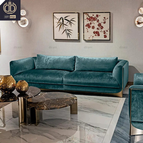 Faux luxury Velvet Fabric  Modern sofa