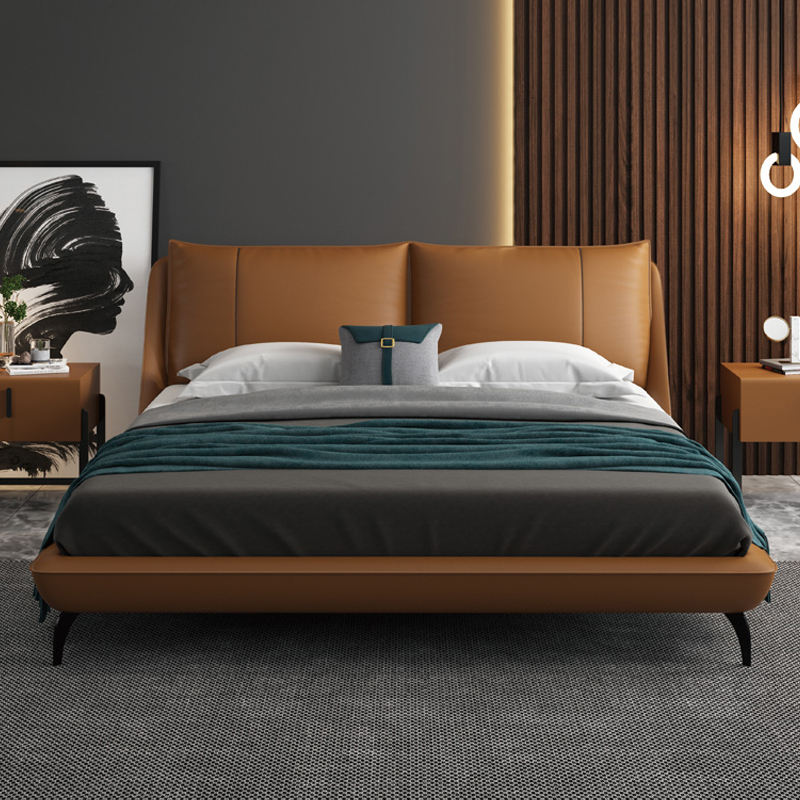 Aurum Luxe Italian Leather Upholstered Bed