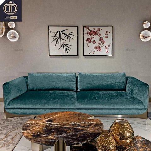 Faux luxury Velvet Fabric  Modern sofa