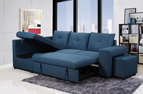 Velvet Blue  Floyd Sofa Cum Bed