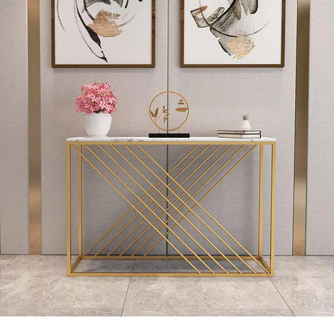 Posh Metal console Marble top