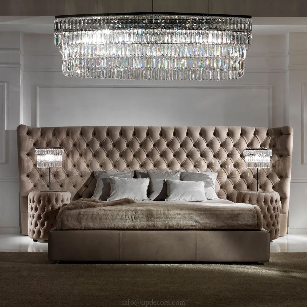 Modern Luxury Upholstered Bed without Side Tables