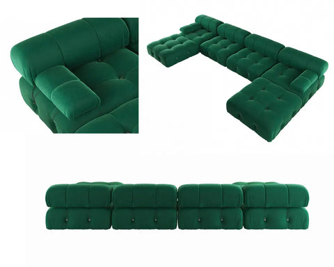 Nordic l shape Sectional sofa Modular Combination Velvet