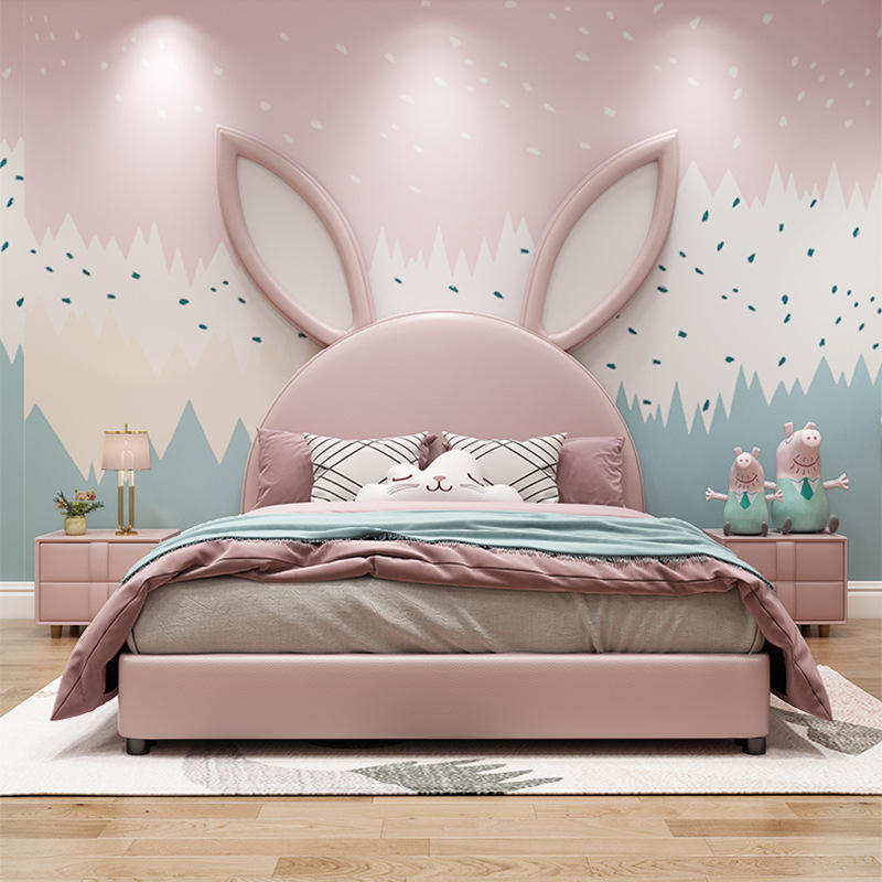 Bugs Bunny Upholstered Luxury Bed In Leatherette With Hydraulic Storage