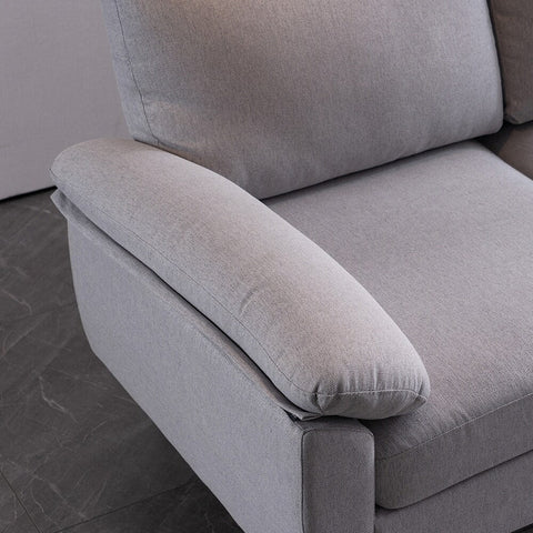 L shape Fabric Sofa With SS Legs