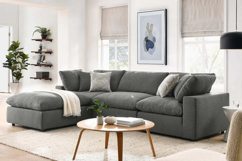 Commix Deep Seat Sectional Sofa With Ottoman,