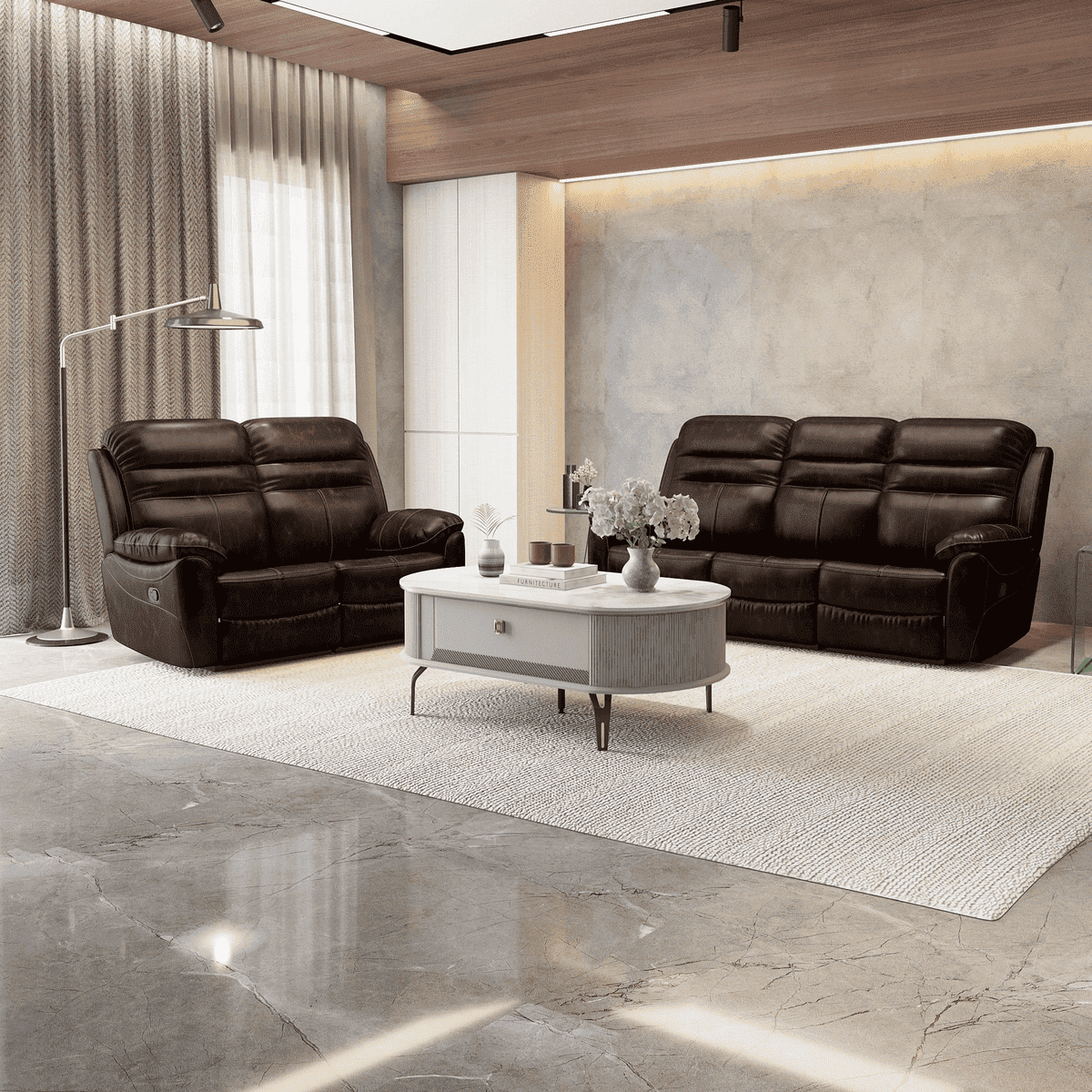 Mirage Brown Leatherette Recliner