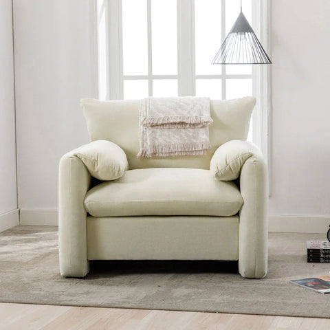 Modern Chenille Oversized Armchair Accent Chair Single