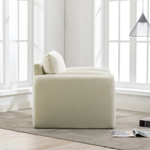 Modern Chenille Oversized Armchair Accent Chair Single