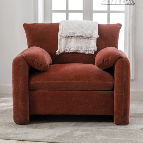 Modern Chenille Oversized Armchair Accent Chair Single