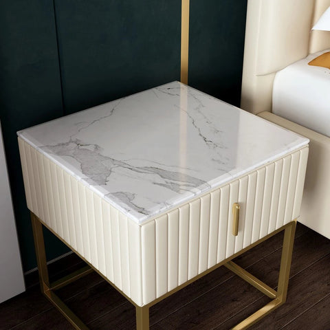 Mexican Side Table with Marble Top