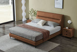 NovaLine Upholstered Sleek Bed In Leatherette With No Storage