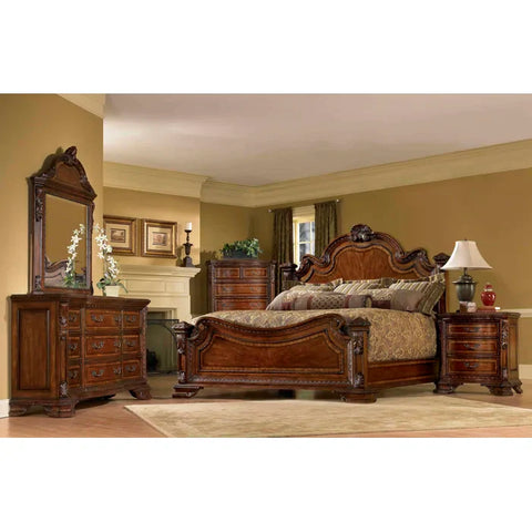 Old World Solid Wood Bed