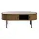 Nicola Mid-Century Modern Rounded Sliding Door Coffee Table