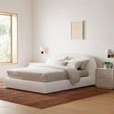 Curvy Upholstered Bed Without Storage