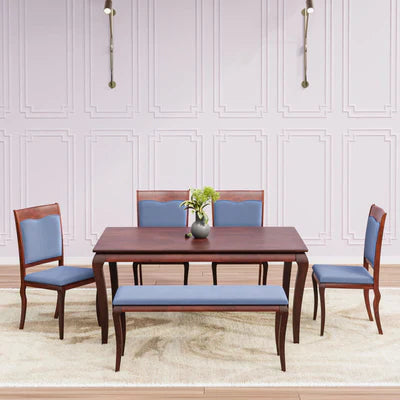 Wooden Rounded 4 Seater Dining Set (606)