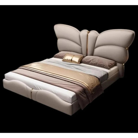 Butterfly Premium Upholstered Bed In Leatherette