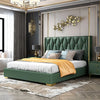 Urban Modern Green Leatherette Bed
