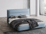 Versace Sky Blue Upholstered Bed In Leatherette