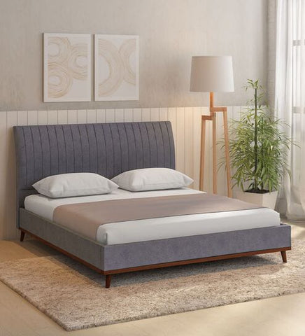 Tela Fabric Wood Bed