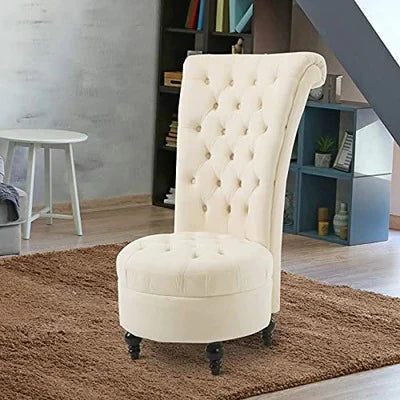 Wide Tufted Wingback Chair