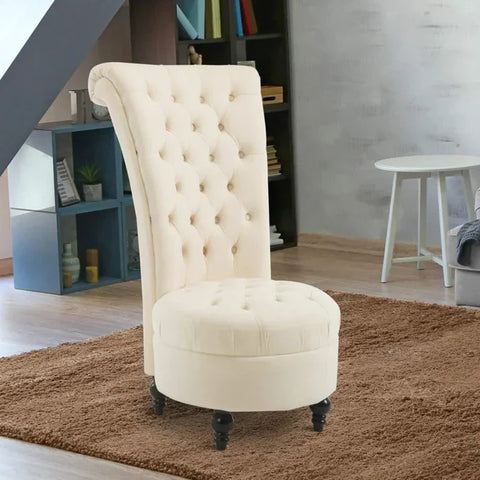 Wide Tufted Wingback Chair