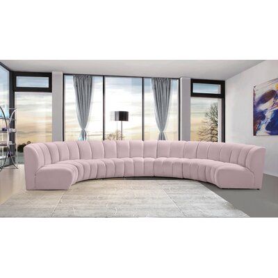 Infinity 183" Wide Velvet Symmetrical Modular Corner Sectional Velvet