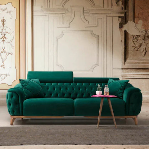 Turkish Bobran Modern Luxury sofa in velvet "Dusky Yellow Green Combination"