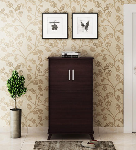 Hexa-2  Door-shoe Cabinet-in-Columbia Walnut Finish