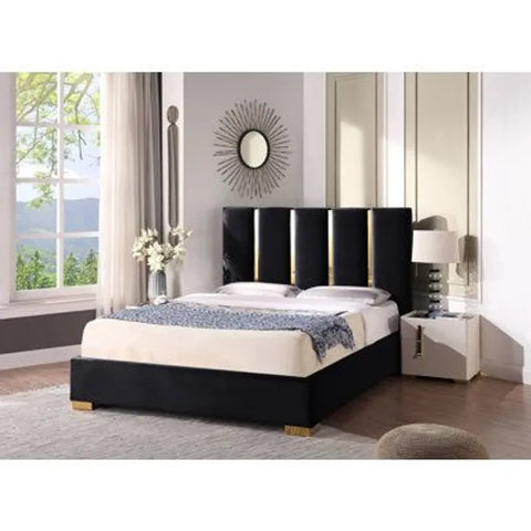 Eclipse Modern Black And Gold Bed