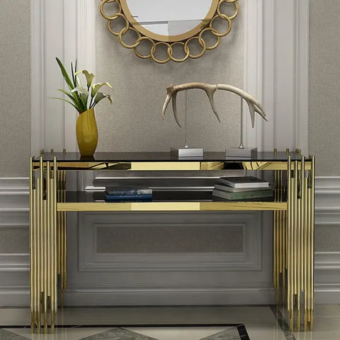 Bicasa Luxury And Modern Golden Console Table