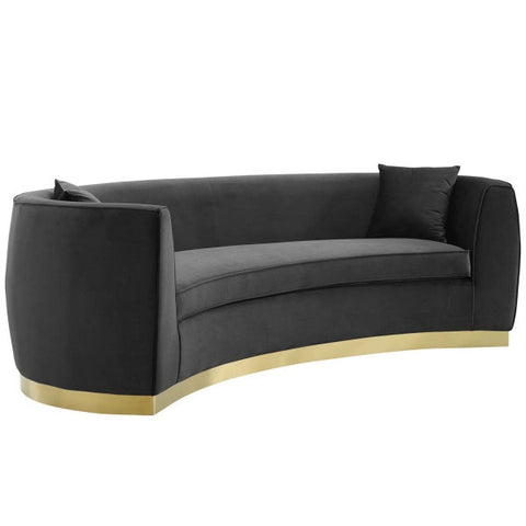 Resolute Curved Performance Velvet Sofa Couch