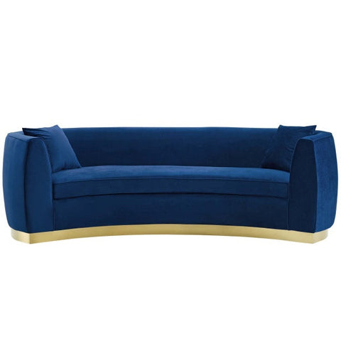 Resolute Curved Performance Velvet Sofa Couch