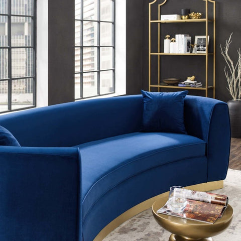 Resolute Curved Performance Velvet Sofa Couch