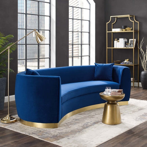 Resolute Curved Performance Velvet Sofa Couch