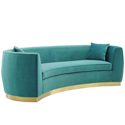 Resolute Curved Performance Velvet Sofa Couch