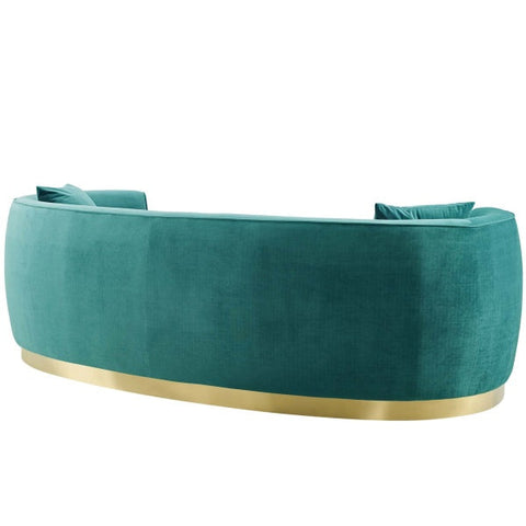 Resolute Curved Performance Velvet Sofa Couch