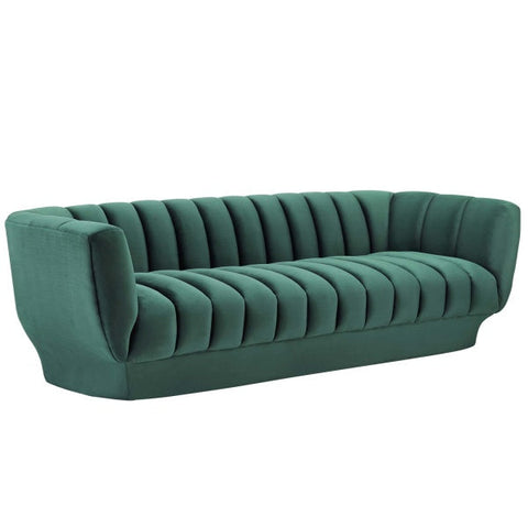 Entertain Vertical Channel Tufted Performance Velvet Sofa  Couch