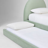 Sage Curve Velvet Upholstered Trundle Bed