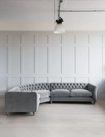 Theseus Chesterfield Corner Light Gray Sofa